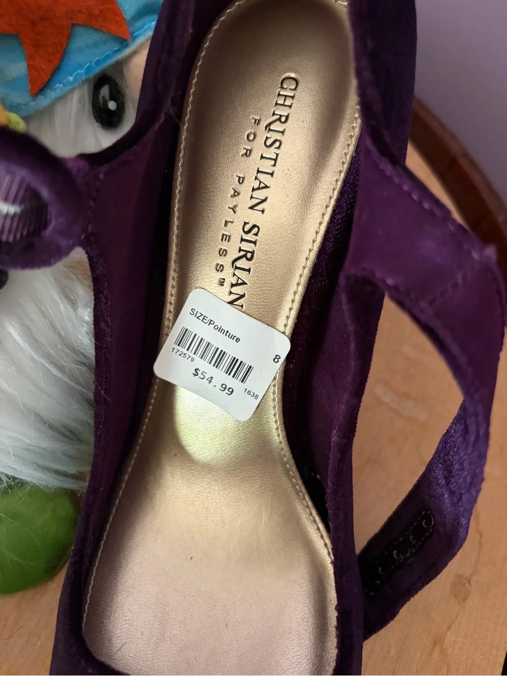 Christian Siriano Purple Velvet Mary Jane Block Heels - Picture 4 of 6